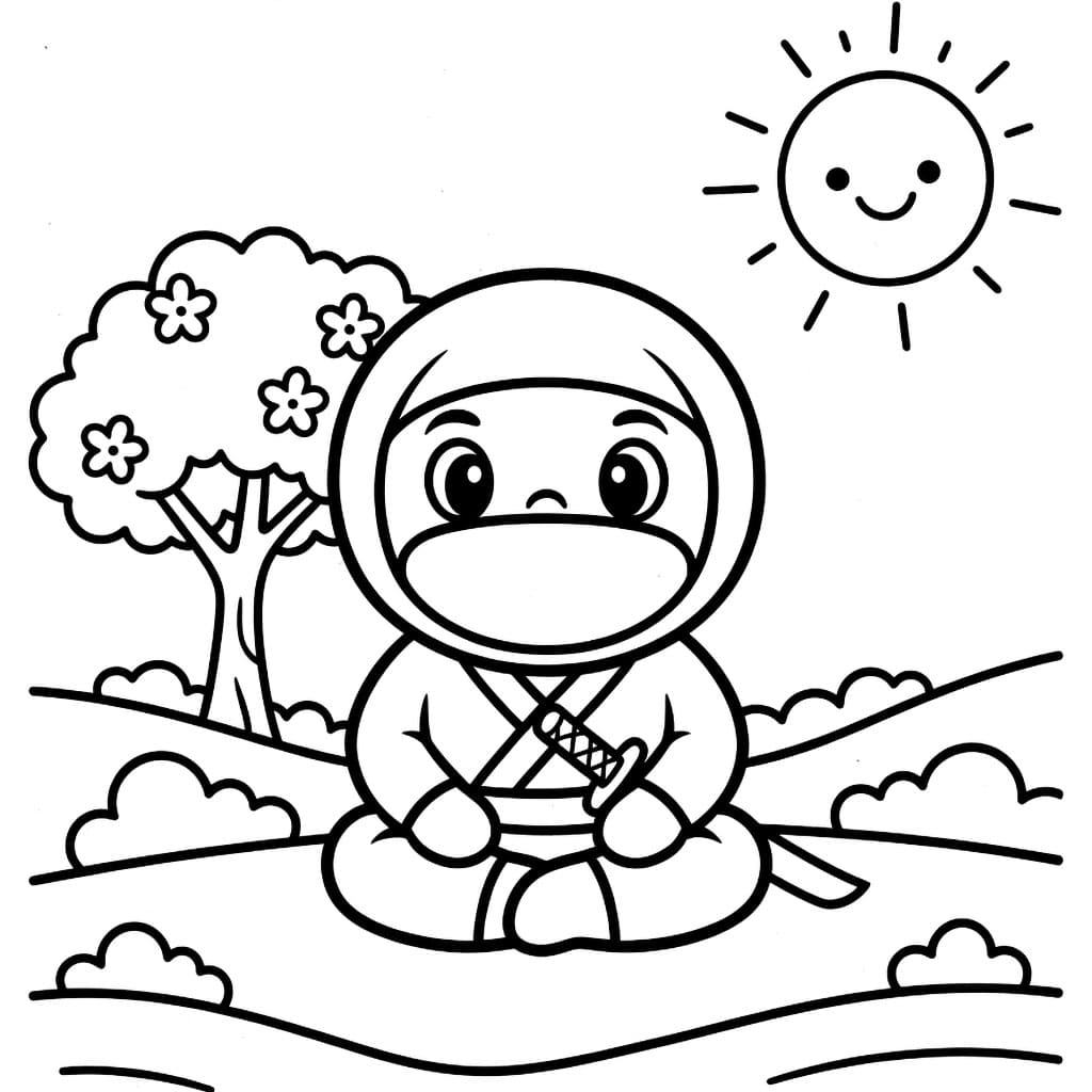 Sittende ninja fargelegging