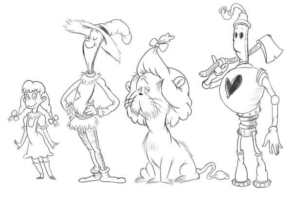 Sjarmerende helter i Oz fargelegging