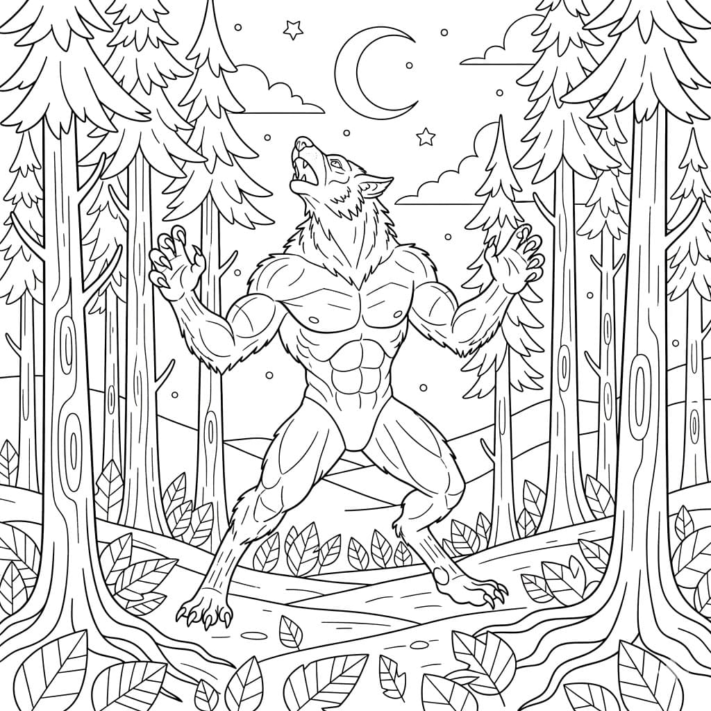 Skog Varulv fargelegging