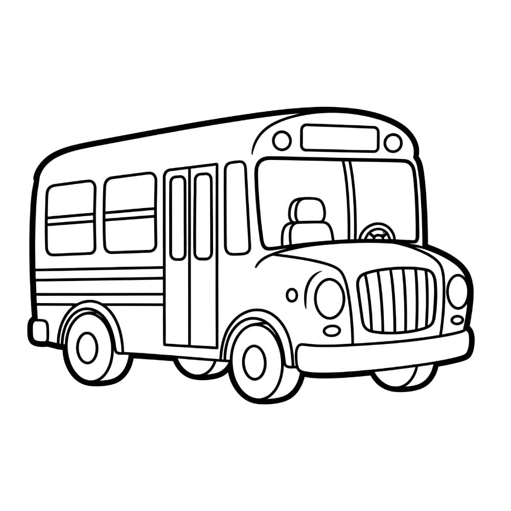 Skolebuss for barn fargelegging