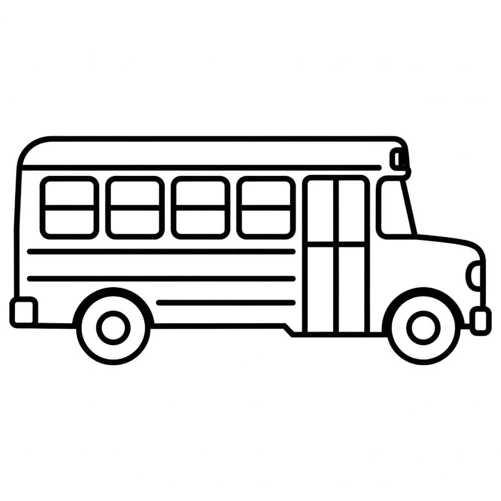 Skolebuss fra siden fargelegging