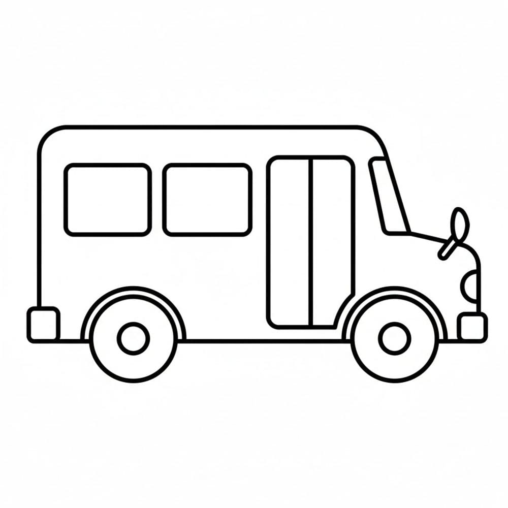 Skolebuss med to hjul fargelegging