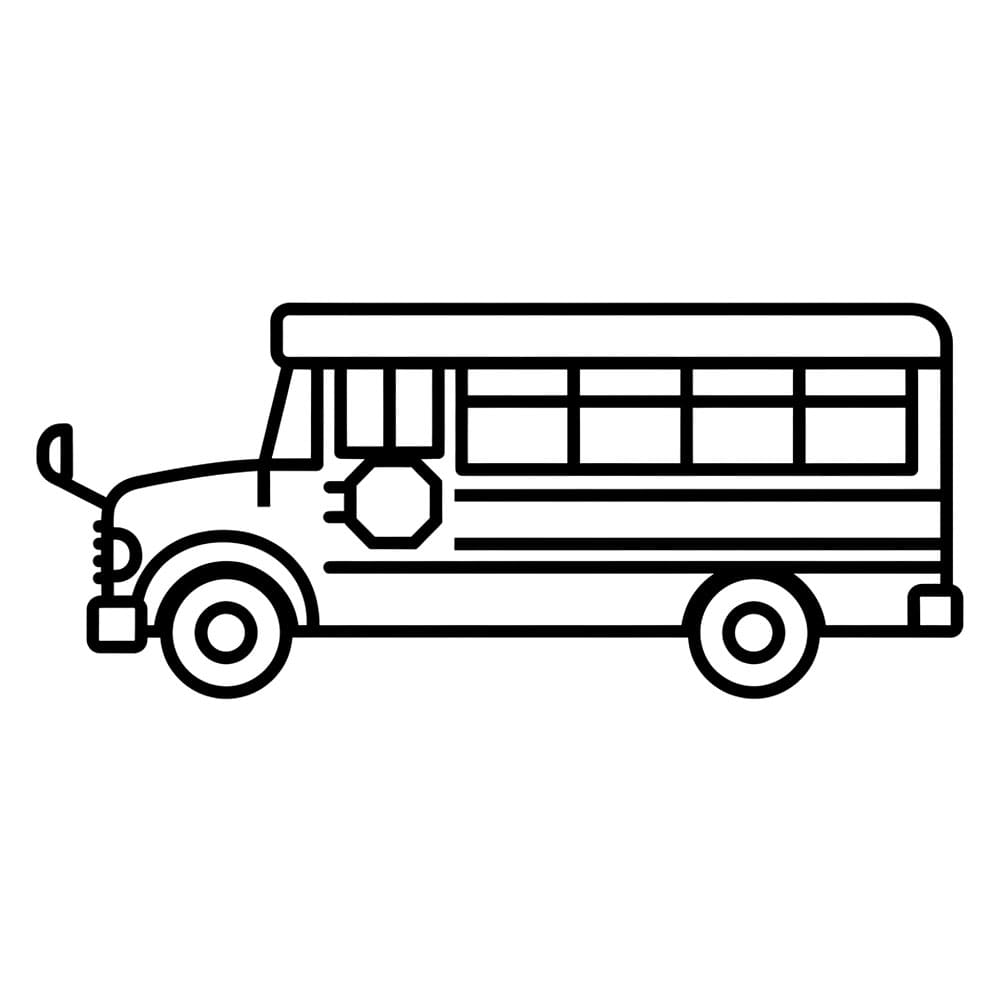 Skolebuss mot venstre fargelegging