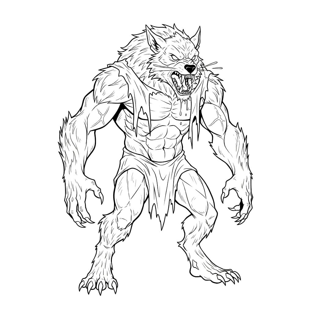 Skrekkelig Varulv fargelegging