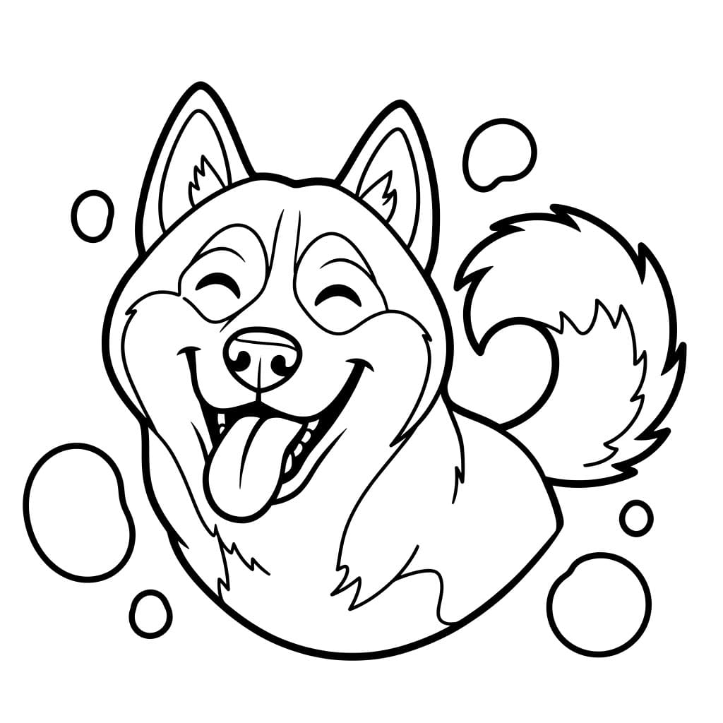 Smilende husky fargelegging