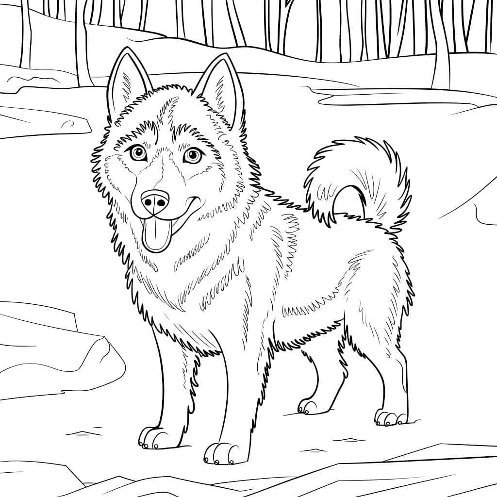 Snill husky fargelegging