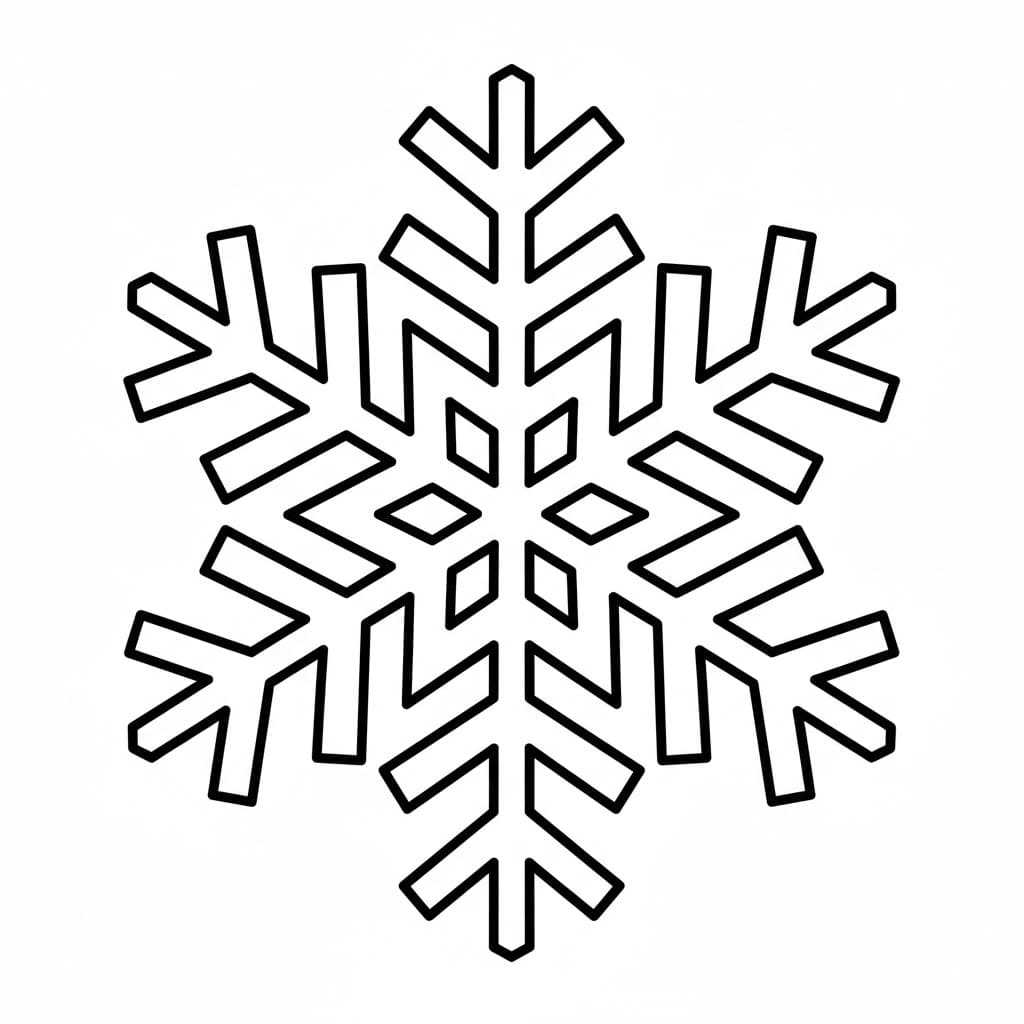 Snøfnugg med Stjerner fargelegging