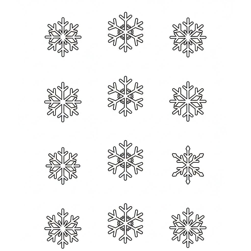 Snøfnugg Mønster fargelegging