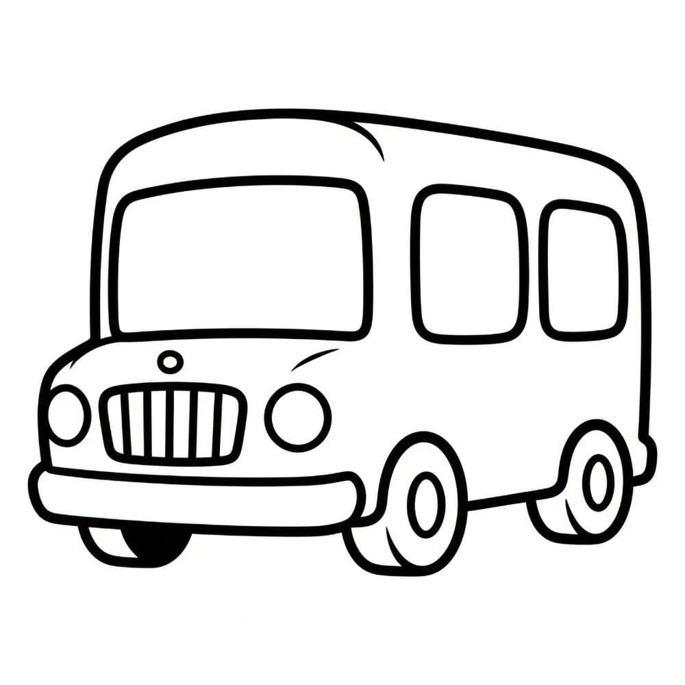 Søt skolebuss bilde fargelegging