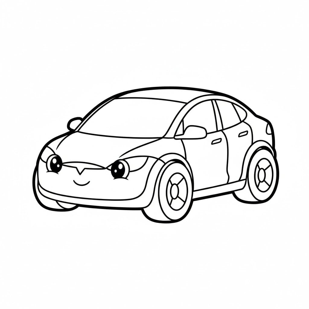 Søt Tesla bil fargelegging
