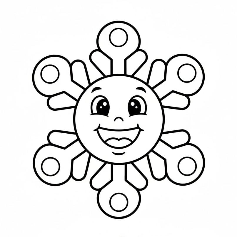 Søtt Snøfnugg fargelegging