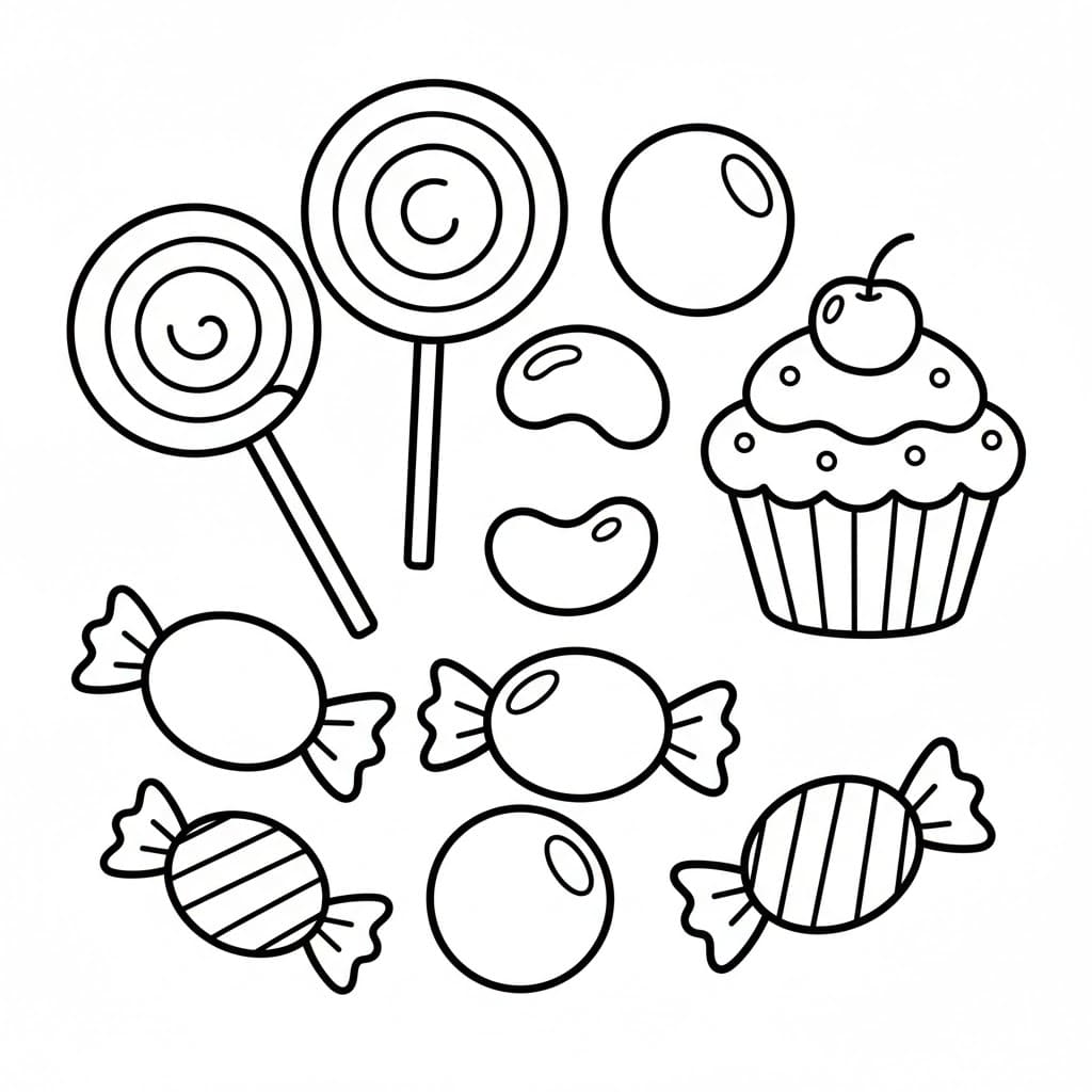 Søtt Sukkertøy fargelegging