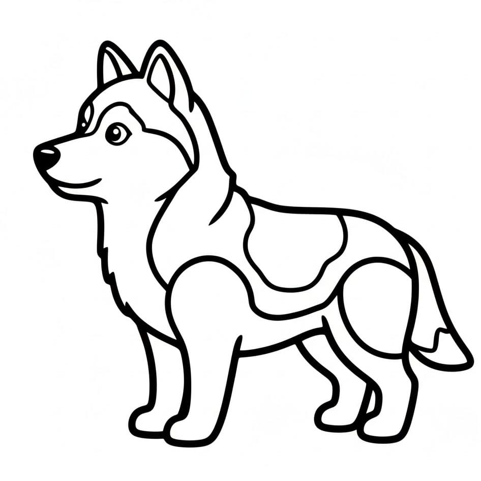 Stående husky fargelegging