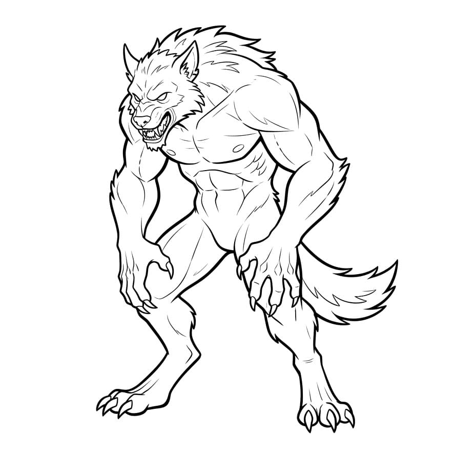 Stående Varulv fargelegging