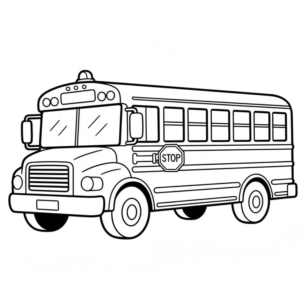 Stor skolebuss bilde fargelegging