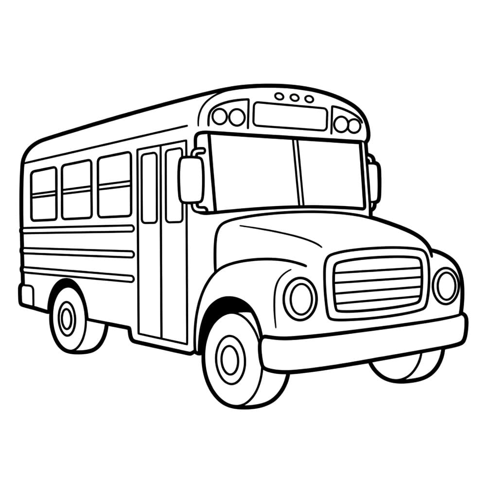 Stor skolebuss fargelegging