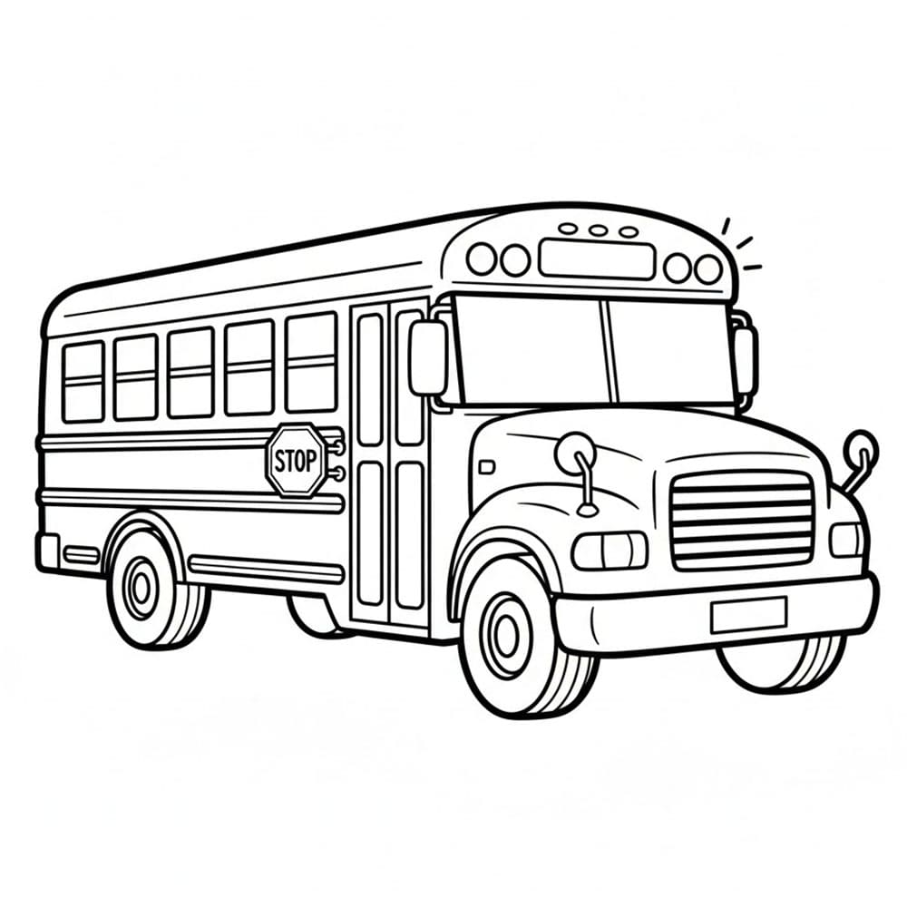 Stor skolebuss Gratis fargelegging