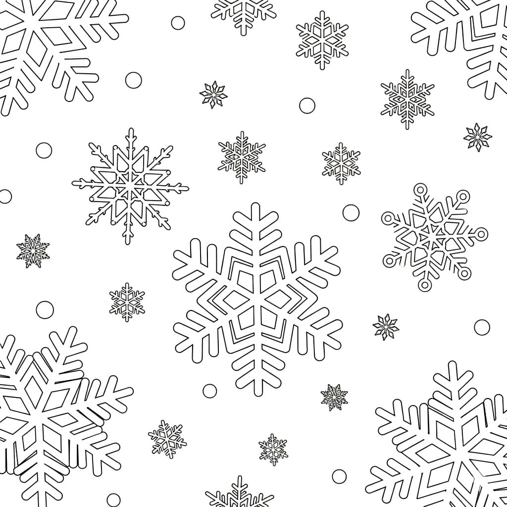 Store og Små Snøfnugg fargelegging