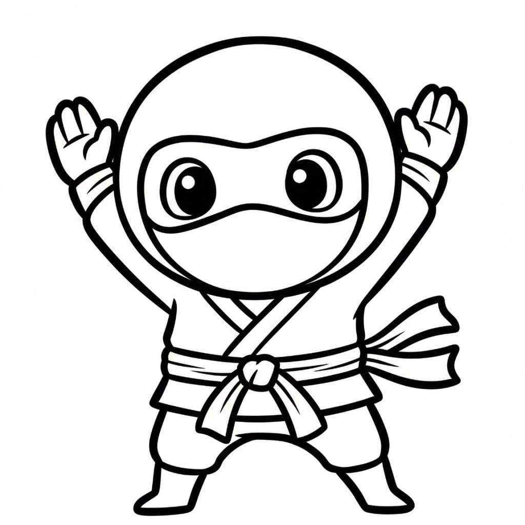 Strekkende ninja fargelegging