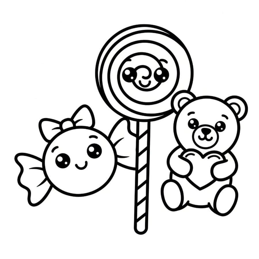 Sukkertøy Gruppe fargelegging