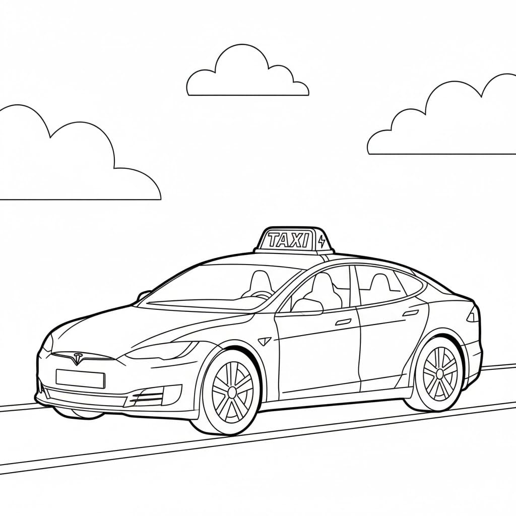 Taxi Tesla fargelegging
