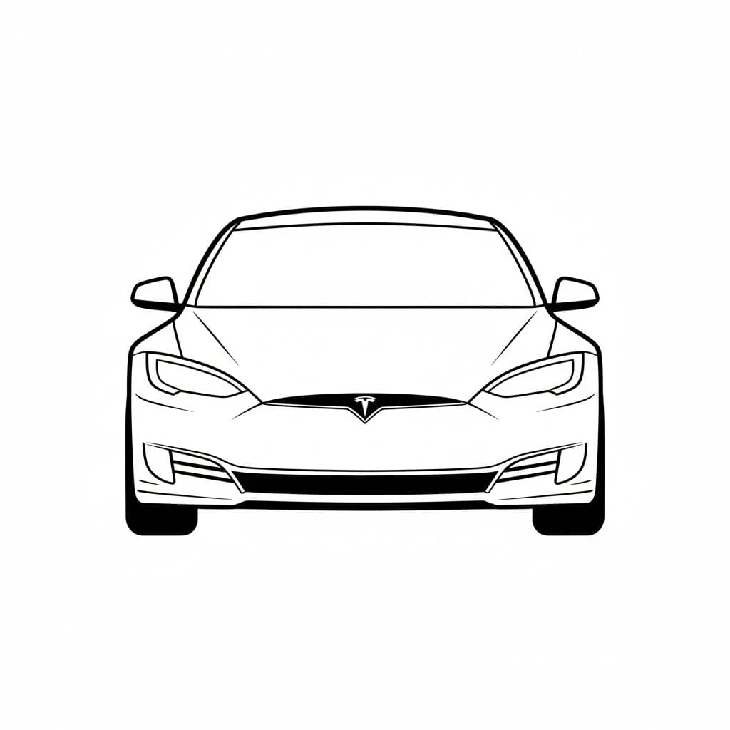Tesla Model S forfra fargelegging