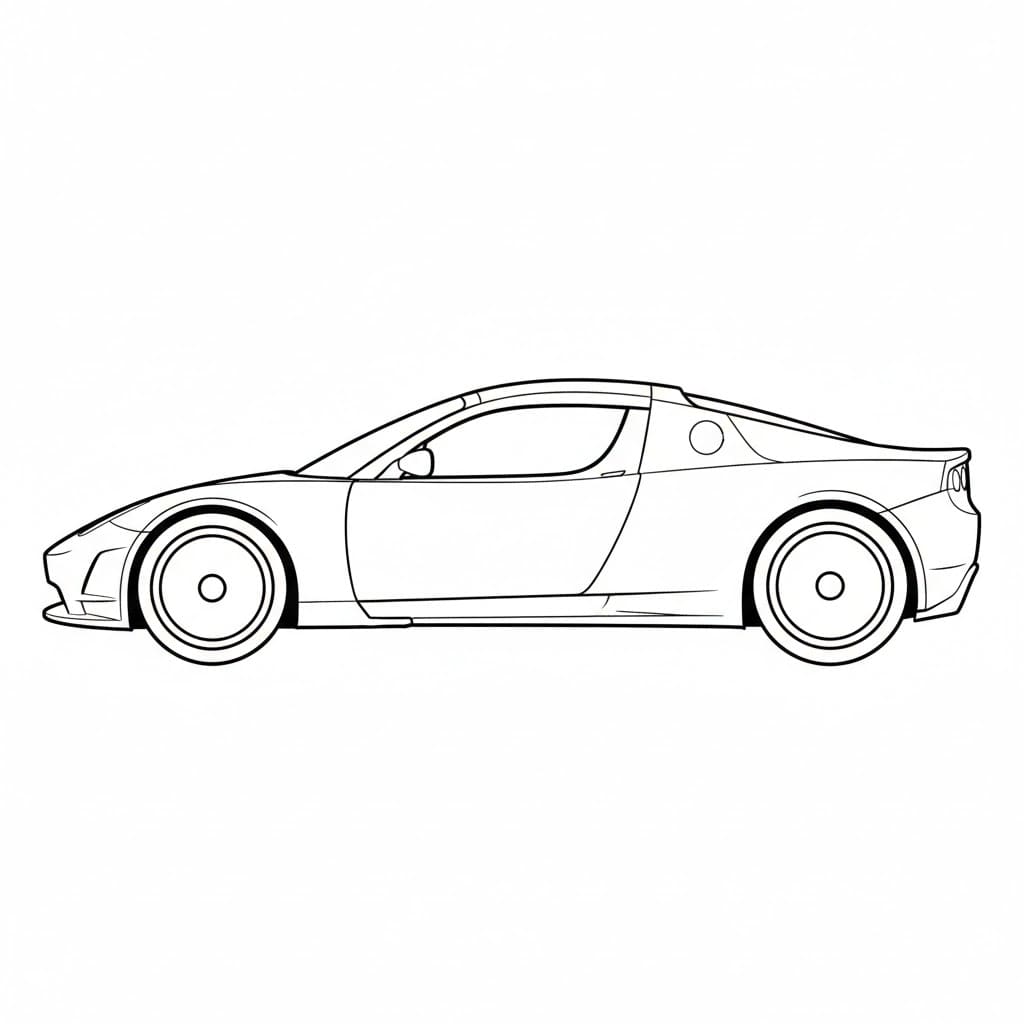 Tesla sporty roadster fargelegging