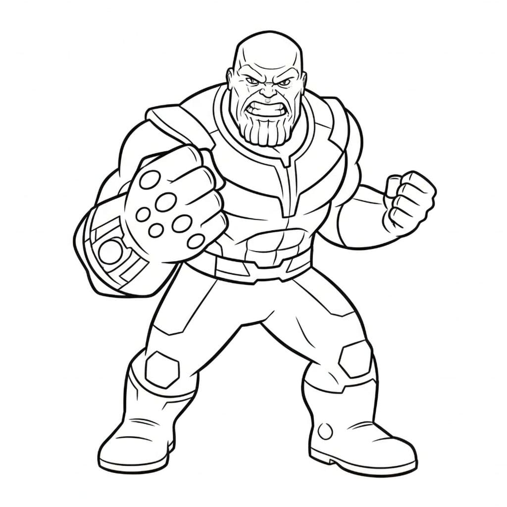 Thanos aggressiv holdning fargelegging