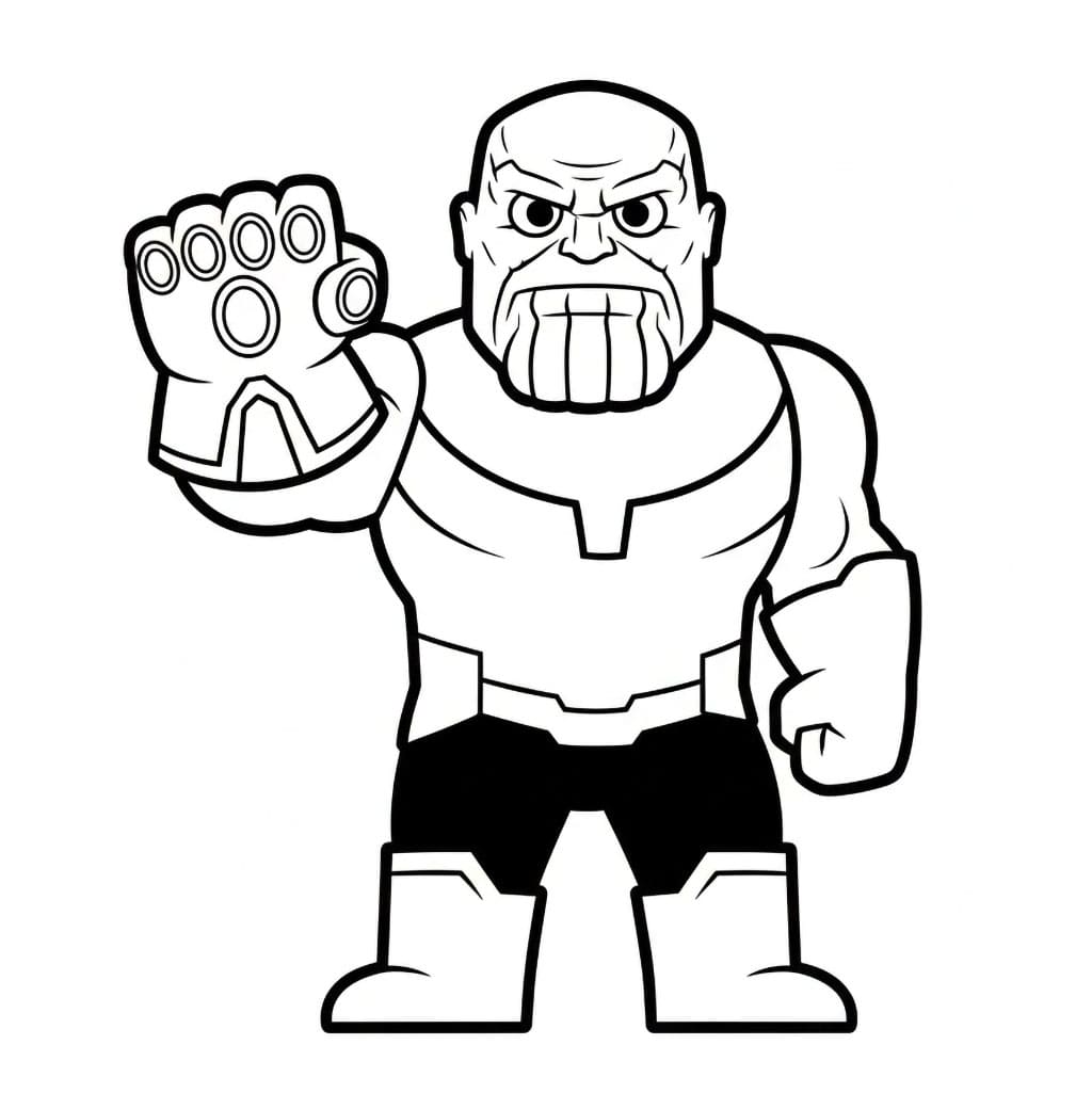 Thanos enkel omriss fargelegging