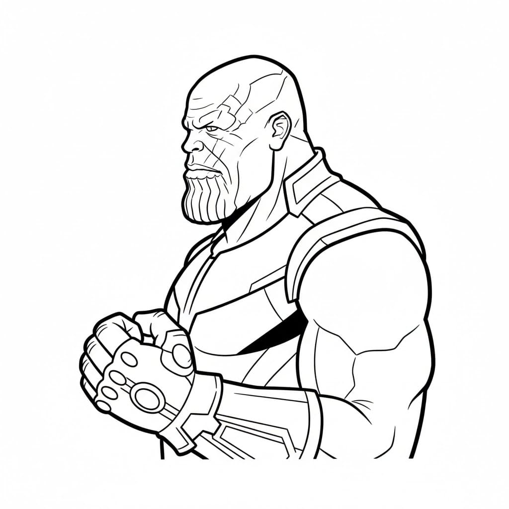 Thanos sidevisning fargelegging