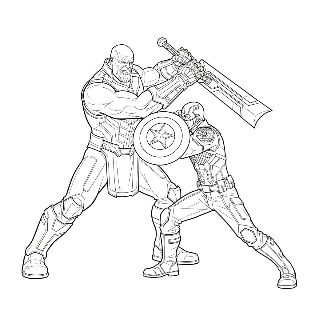 Thanos vs. Captain America fargelegging