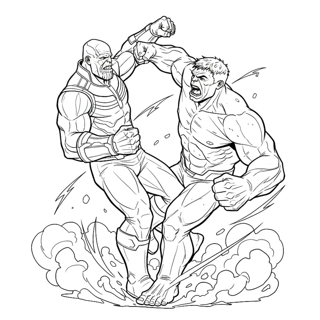 Thanos vs. Hulk fargelegging