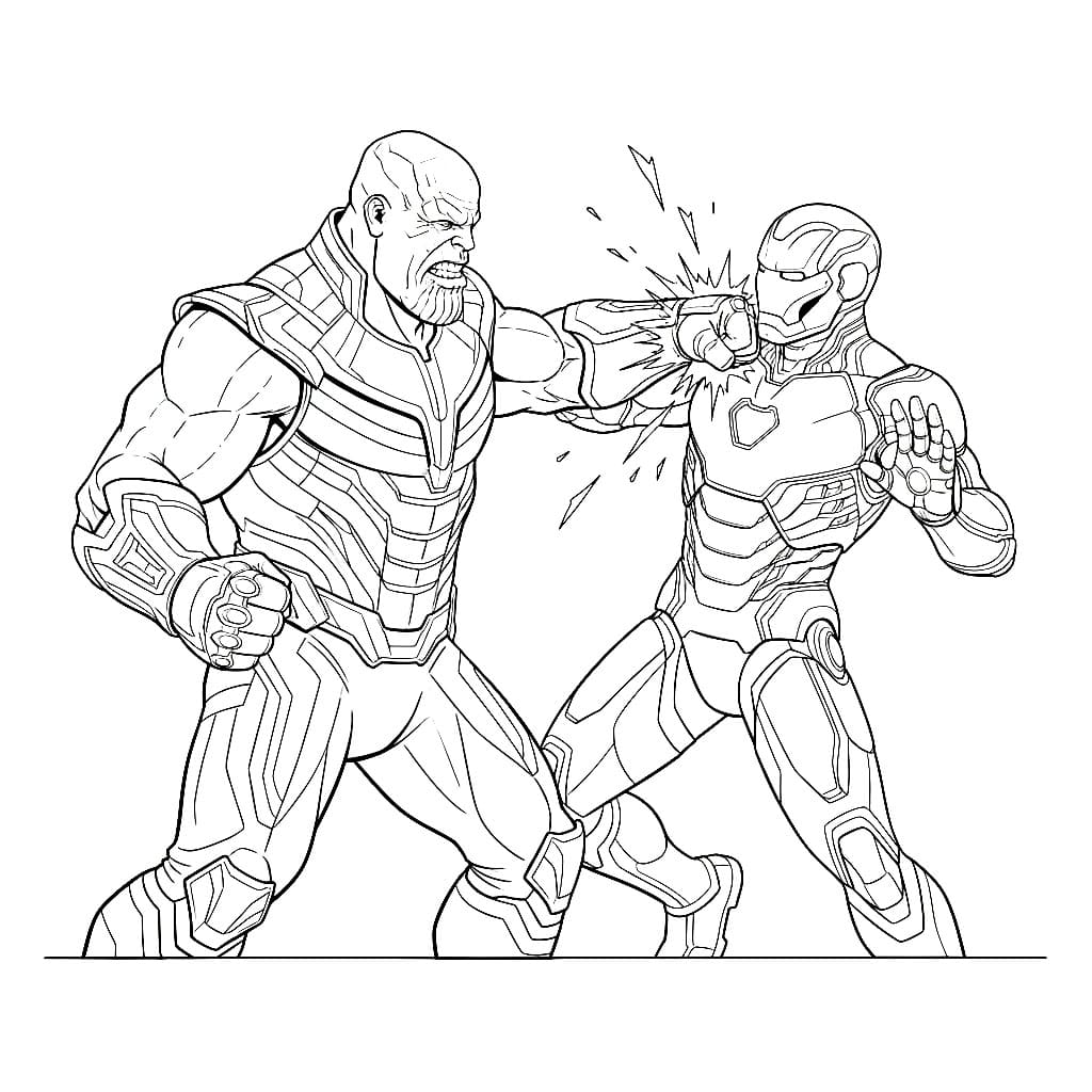 Thanos vs. Iron Man fargelegging
