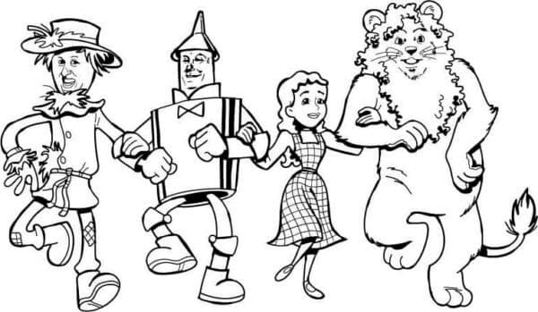 Tinnskogmannen med venn fargelegging