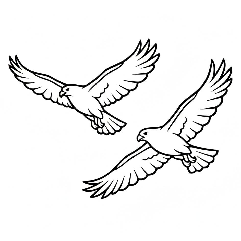 To flygende hauker fargelegging