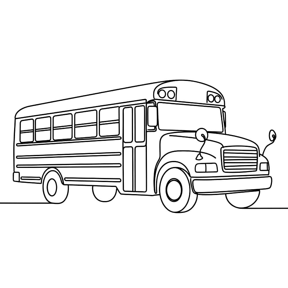 Vakker skolebuss fargelegging