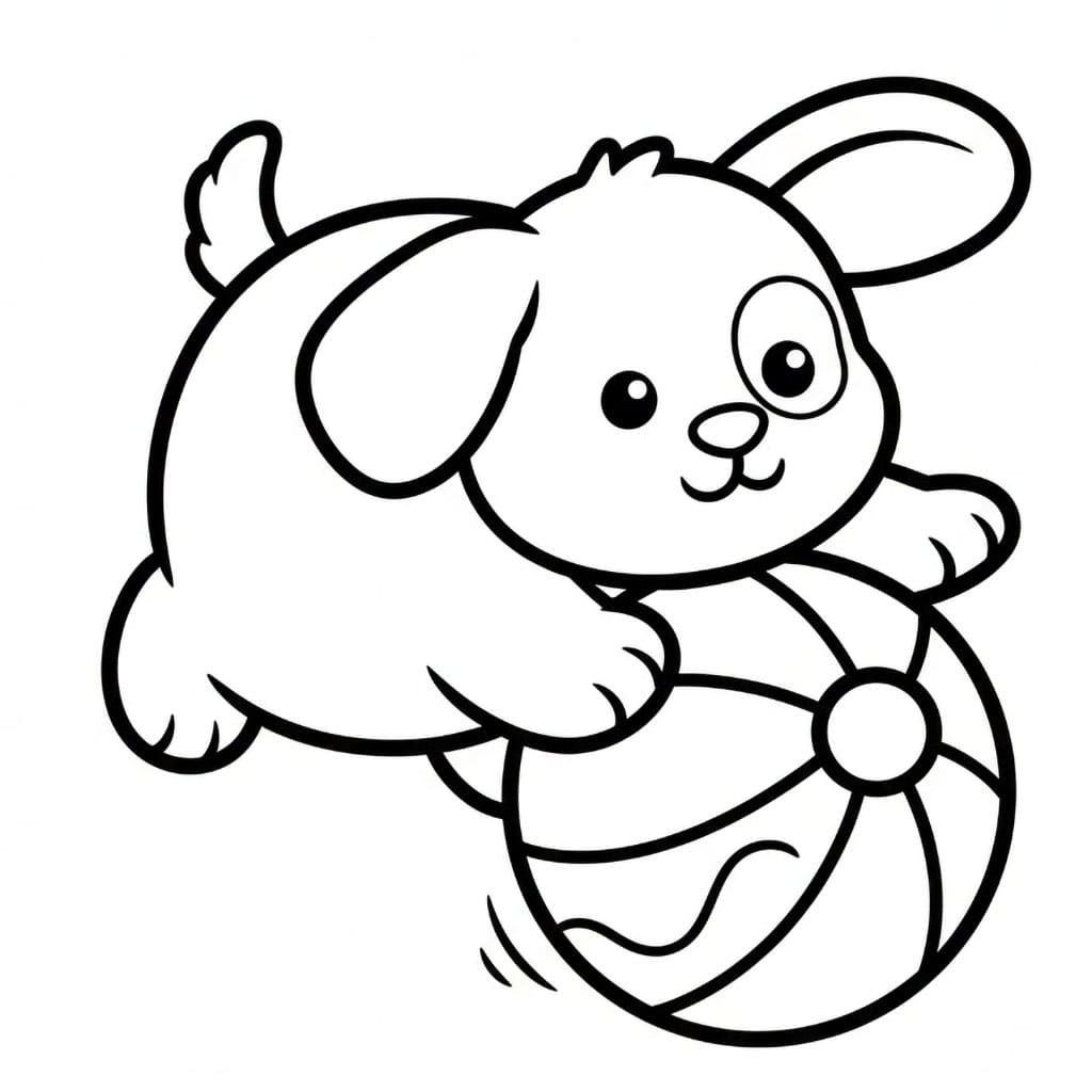 Valp med ball fargelegging