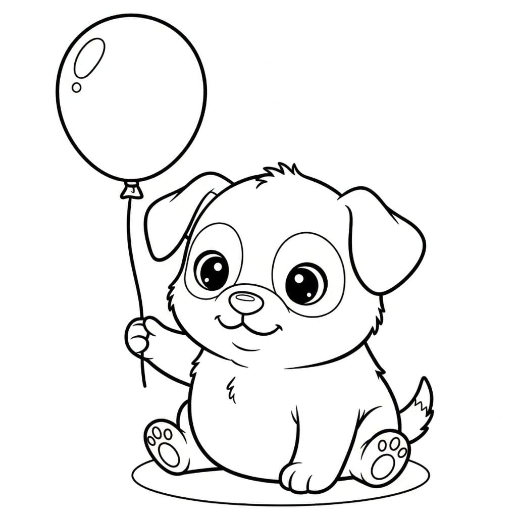 Valp med ballong fargelegging