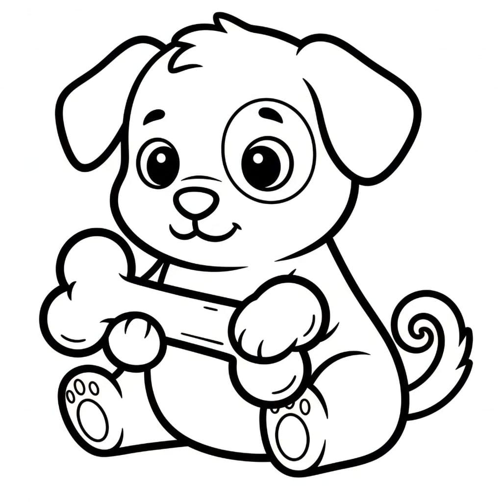 Valp med et bein fargelegging