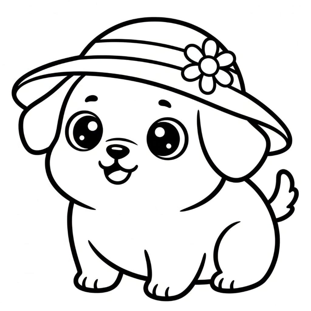 Valp med hatt fargelegging