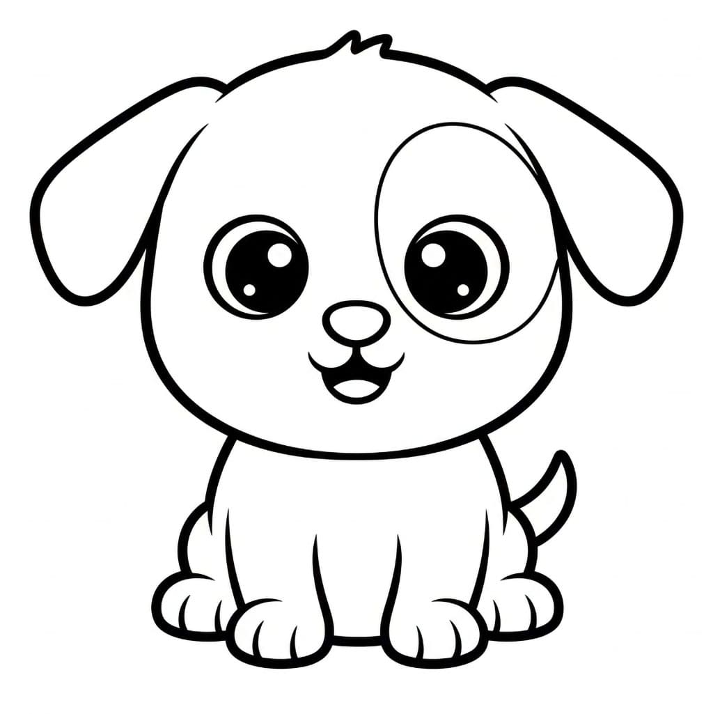Valp med store øyne fargelegging
