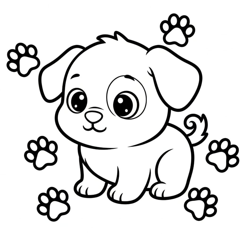 Valp og potespor fargelegging