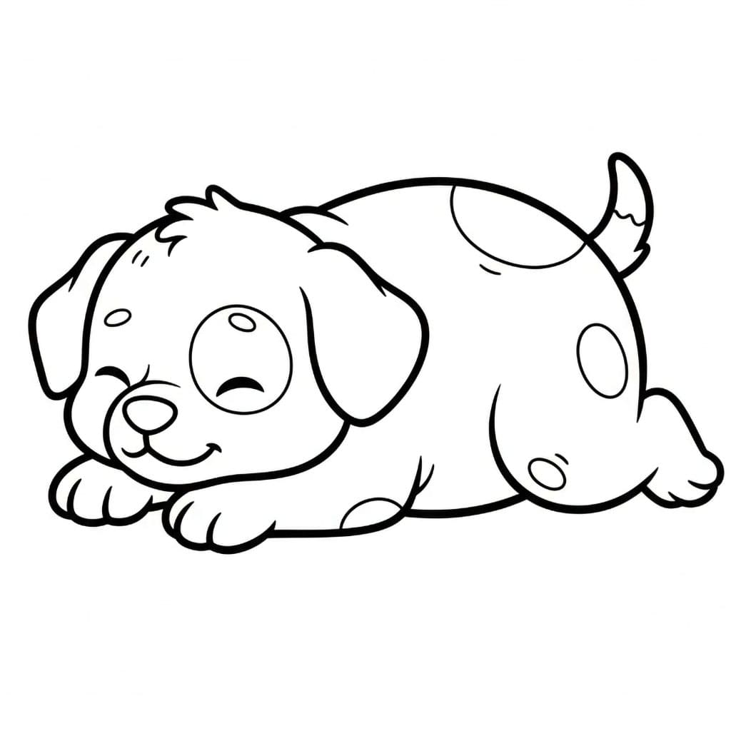 Valp som ligger fargelegging