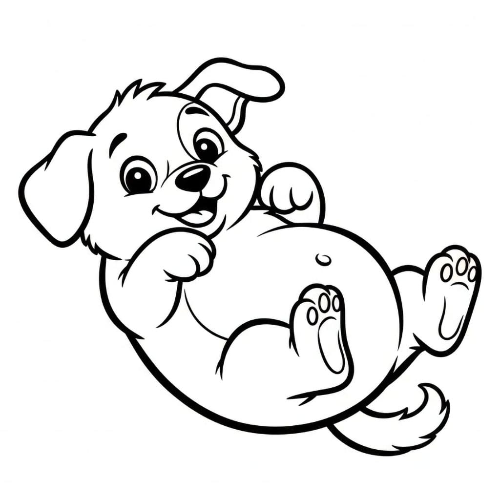 Valp som ruller rundt fargelegging