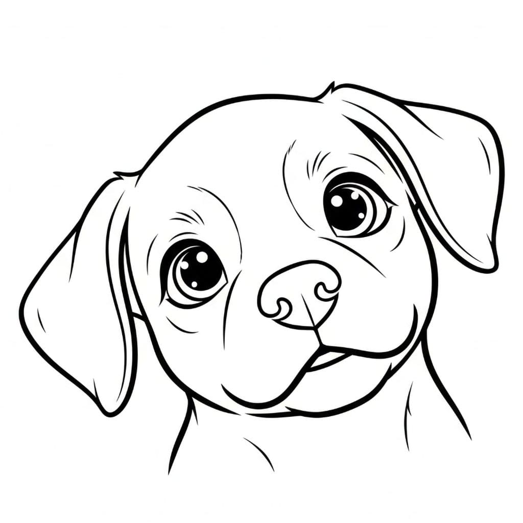 Valp som ser opp fargelegging