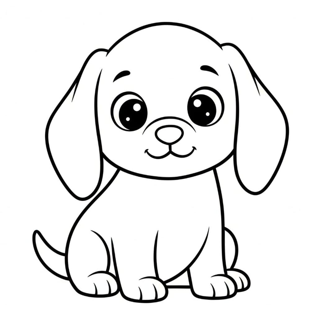 Valp som sitter fargelegging