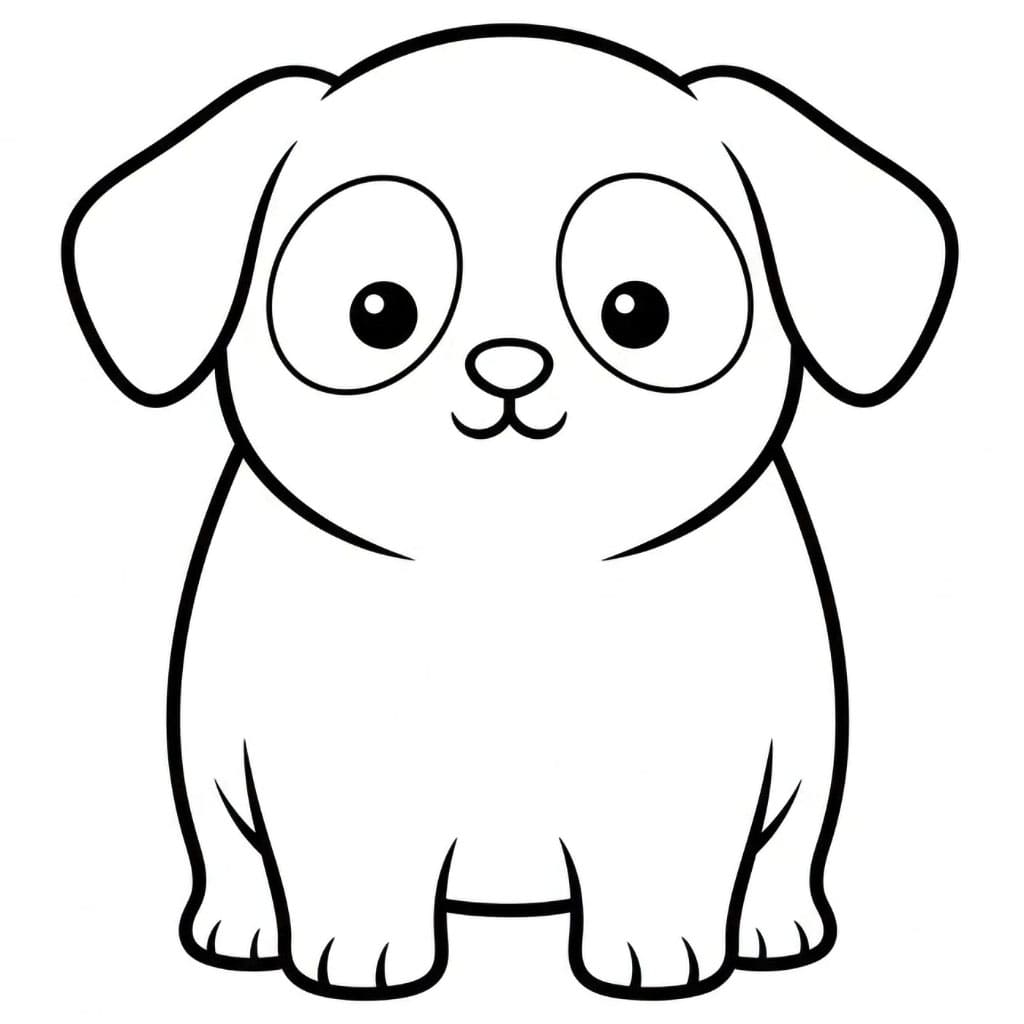 Valp som står fargelegging