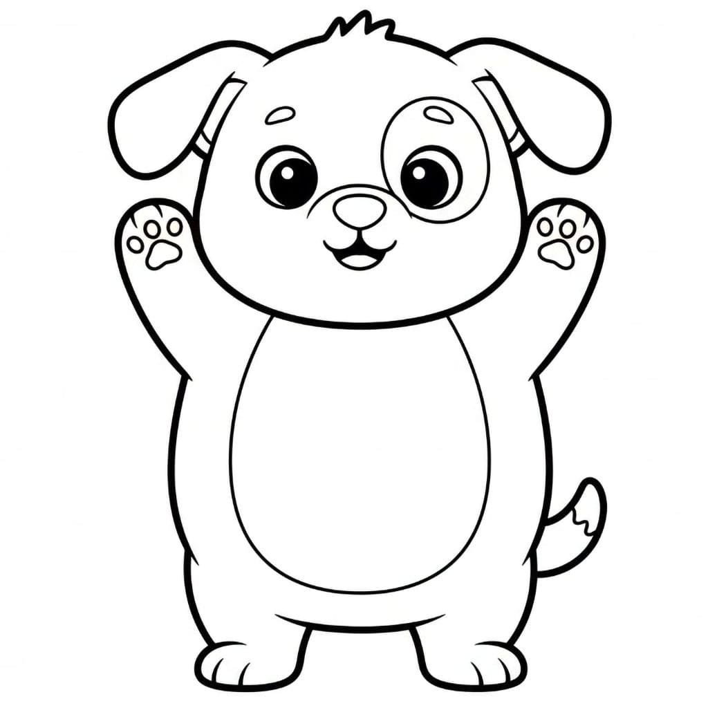 Valp som står på to bein fargelegging
