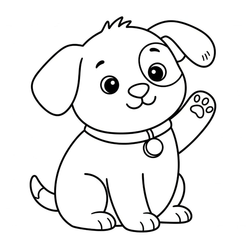 Valp som vinker fargelegging