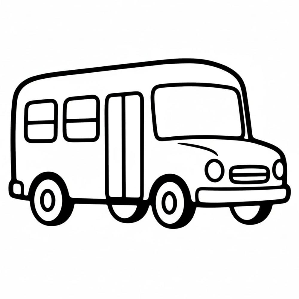 Vanlig skolebuss gratis fargelegging